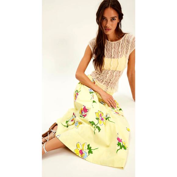 Free People Luka Set Maxi Skirt Cropped Top Early Bloomer Combo XL - Picture 4 of 5